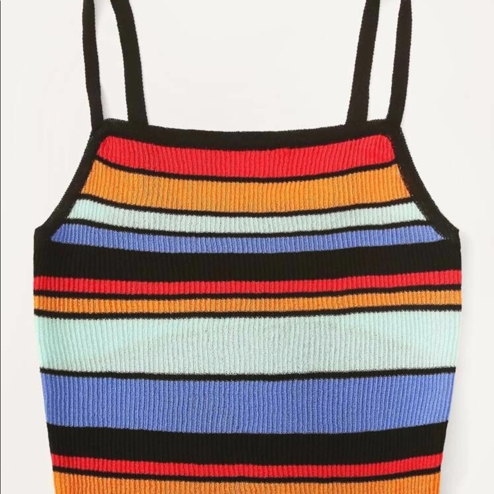 Rainbow Stripe Knit Cami Top